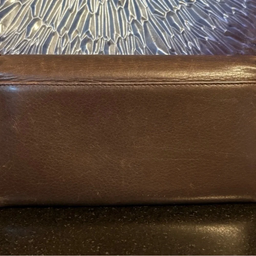 Dior Chocolate Leather Clutch Wallet EUC